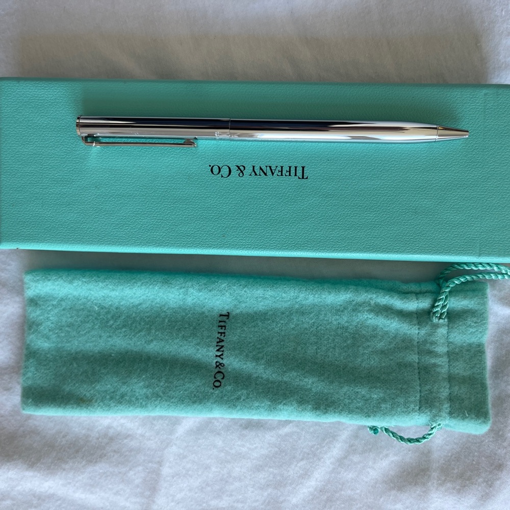 Tiffany & Co. Sterling Silver Pen with pouch and box